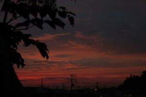 金星食の日の朝焼け 2012/08/14